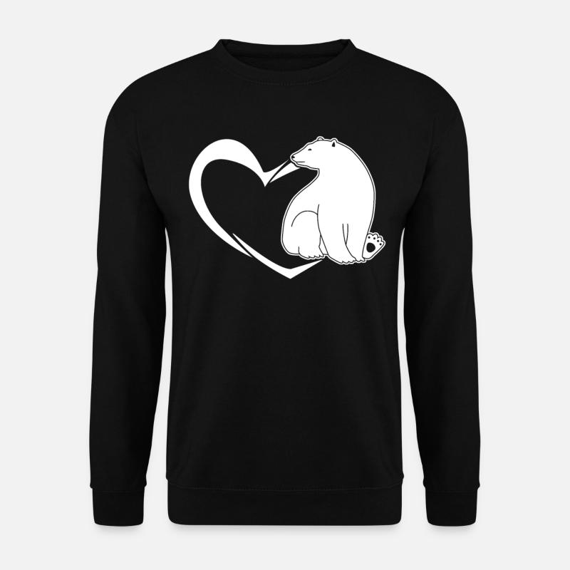Eisbär Eisbären Herz - Unisex Pullover - Schwarz