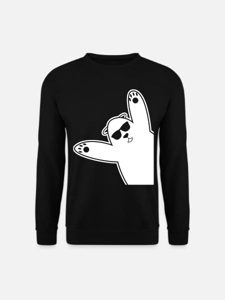 Eisbär Eisbären mit Sonnenbrille - Unisex Pullover - Schwarz