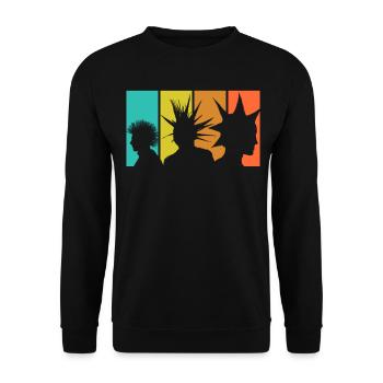 Punk retro - Unisex Sweatshirt - black - Front - Alina (178cm) & Michal (187cm)