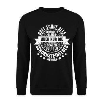 Schornsteinfeger Spruch Kaminkehrer Witz - Unisex Pullover - Schwarz - Vorne - Alina (178cm) & Michal (187cm)