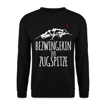 Zugspitze mountains hiking - Unisex Sweatshirt - black - Front - Alina (178cm) & Michal (187cm)