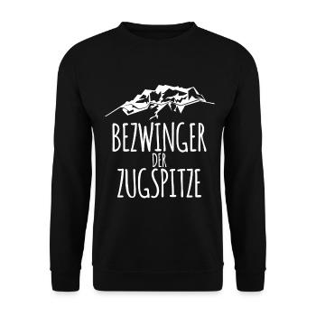 Zugspitze Berge Wandern Spruch - Unisex Pullover - Schwarz - Vorne - Alina (178cm) & Michal (187cm)