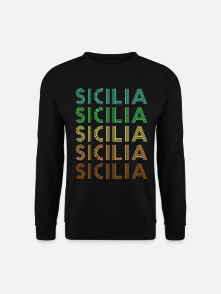 Sizilien Retro Sicilia - Unisex Pullover - Schwarz