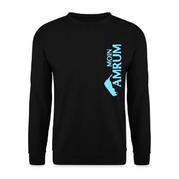 Amrum Moin Spruch - Unisex Pullover - Schwarz - Vorne - Alina (178cm) & Michal (187cm)
