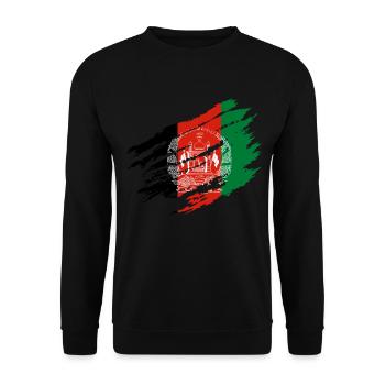 Afghanistan Flagge Afghane - Unisex Pullover - Schwarz - Vorne - Alina (178cm) & Michal (187cm)