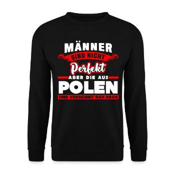 Polnisch Polska Polen Pole lustig - Unisex Pullover - Schwarz - Vorne - Alina (178cm) & Michal (187cm)