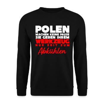Polnisch Polska Polen Pole Arbeit - Unisex Pullover - Schwarz - Vorne - Alina (178cm) & Michal (187cm)