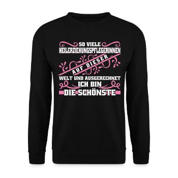 Heilerziehungspflegerin Design - Unisex Pullover - Schwarz - Vorne - Alina (178cm) & Michal (187cm)