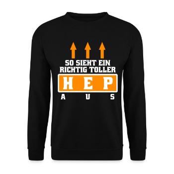 Heilerziehungspfleger HEP Spruch - Unisex Pullover - Schwarz - Vorne - Alina (178cm) & Michal (187cm)