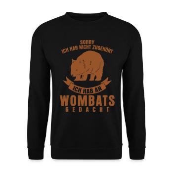 Wombat Spruch Wombats Witz - Unisex Pullover - Schwarz - Vorne - Alina (178cm) & Michal (187cm)
