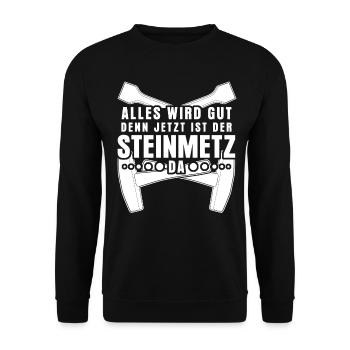 Steinmetz - Unisex Pullover - Schwarz - Vorne - Alina (178cm) & Michal (187cm)