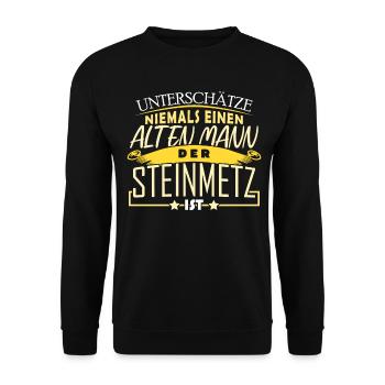 Steinmetz Bildhauer - Unisex Pullover - Schwarz - Vorne - Alina (178cm) & Michal (187cm)