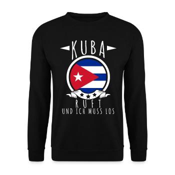 La Havane Cuba lance le drapeau de Cuba - Sweat-shirt Unisexe - noir - Devant - Alina (178cm) & Michal (187cm)