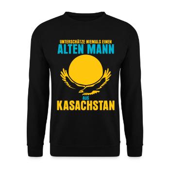 Kasachstan - Unisex Pullover - Schwarz - Vorne - Alina (178cm) & Michal (187cm)