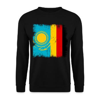 Kazakhstan Allemagne drapeau Kazakhstan - Sweat-shirt Unisexe - noir - Devant - Alina (178cm) & Michal (187cm)