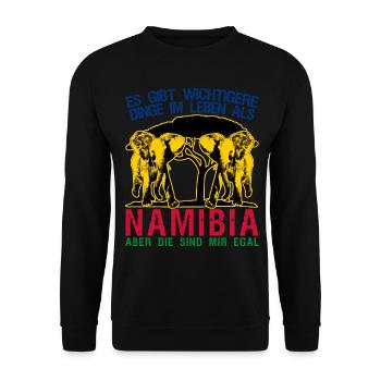 Urlaub in Namibia - Unisex Pullover - Schwarz - Vorne - Alina (178cm) & Michal (187cm)