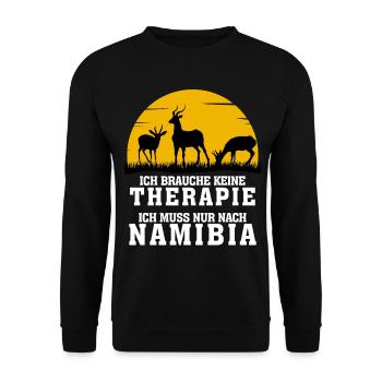 Namibia Therapie Urlaub Afrika - Unisex Pullover - Schwarz - Vorne - Alina (178cm) & Michal (187cm)