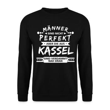 Kasseler Männer Kassel - Unisex Pullover - Schwarz - Vorne - Alina (178cm) & Michal (187cm)