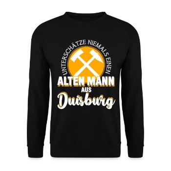 Duisburg Duisburger Duisburgerin - Unisex Pullover - Schwarz - Vorne - Alina (178cm) & Michal (187cm)