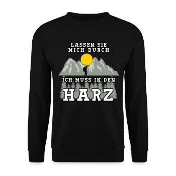 Harz Urlaub Harzer Wandern - Unisex Pullover - Schwarz - Vorne - Alina (178cm) & Michal (187cm)