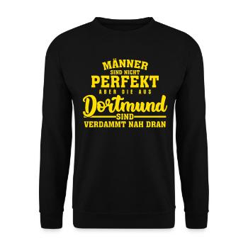 Dortmunder Männer Spruch Dortmund - Unisex Pullover - Schwarz - Vorne - Alina (178cm) & Michal (187cm)