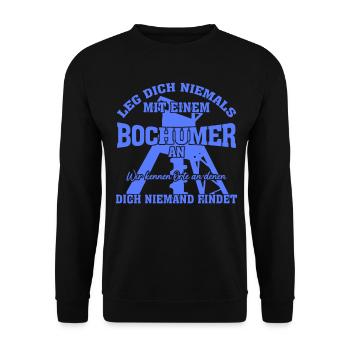 Bochum - Unisex Pullover - Schwarz - Vorne - Alina (178cm) & Michal (187cm)