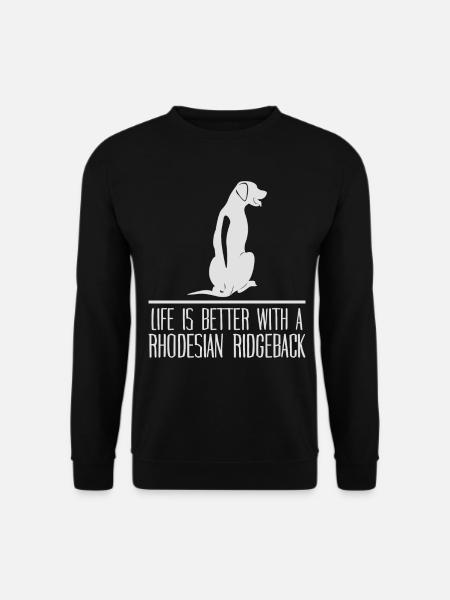 Rhodesian Ridgeback Hunde Spruch Hund - Unisex Pullover - Schwarz