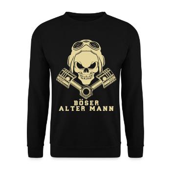 Böser alter Mann - Unisex Pullover - Schwarz - Vorne - Alina (178cm) & Michal (187cm)