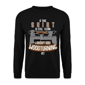 Turning Woodturning Turner - Unisex Sweatshirt - black - Front - Alina (178cm) & Michal (187cm)