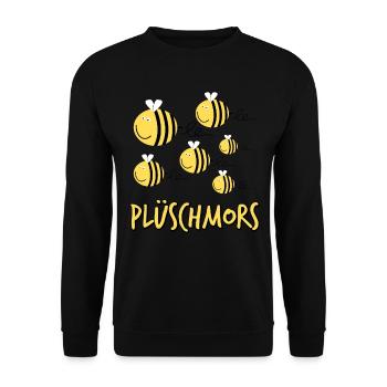 Plüschmors Plattdeutsch - Unisex Pullover - Schwarz - Vorne - Alina (178cm) & Michal (187cm)
