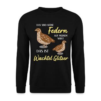 Wachteln Federn Wachtel - Unisex Pullover - Schwarz - Vorne - Alina (178cm) & Michal (187cm)