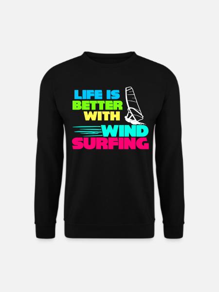 Windsurfing Surfer Windsurfen Windsurfer - Unisex Pullover - Schwarz