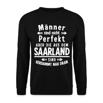 Saarländer Männer Saarländisch Saarland - Unisex Pullover - Schwarz - Vorne - Alina (178cm) & Michal (187cm)