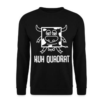 Kuh Quadrat Q^2 Physik Mathe Lehrer - Unisex Pullover - Schwarz - Vorne - Alina (178cm) & Michal (187cm)
