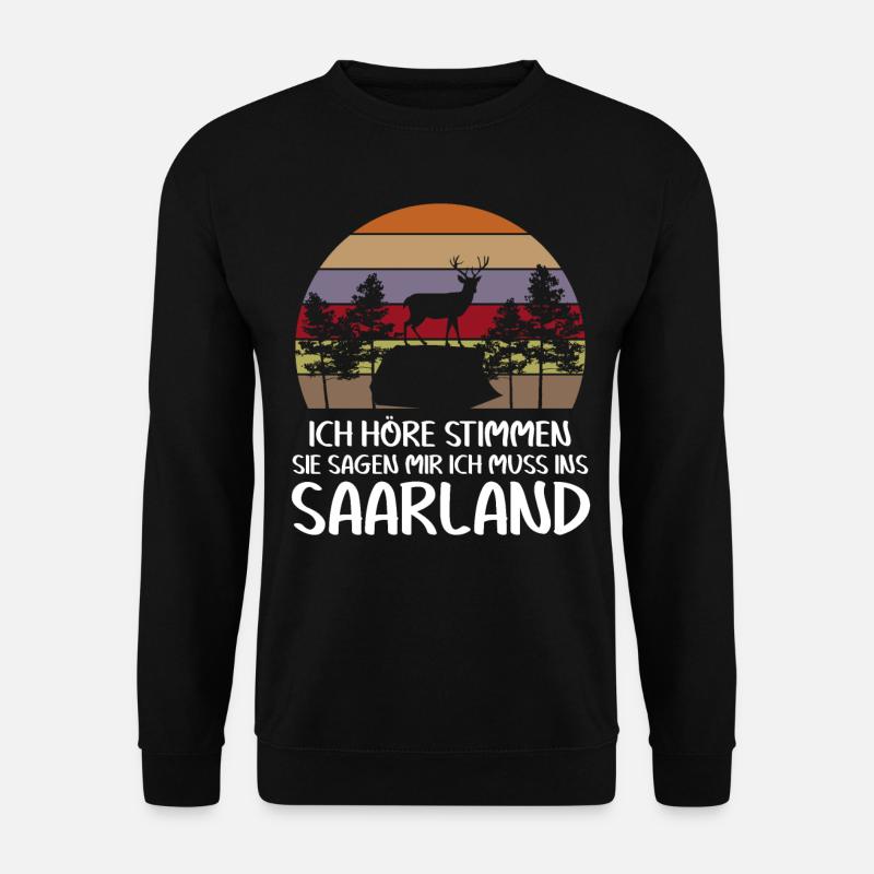 Saarländer Ich höre Stimmen Saarland - Unisex Pullover - Schwarz