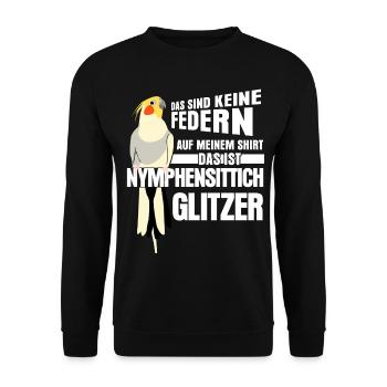 Nymphensittich Federn Nymphensittiche - Unisex Pullover - Schwarz - Vorne - Alina (178cm) & Michal (187cm)