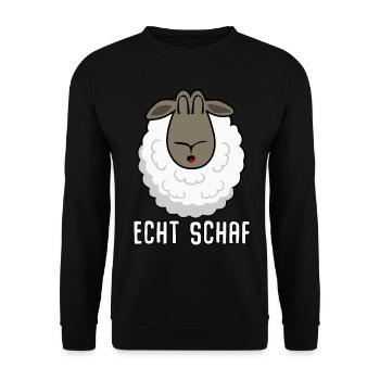 Schaf Spruch lustig Schafe - Unisex Pullover - Schwarz - Vorne - Alina (178cm) & Michal (187cm)