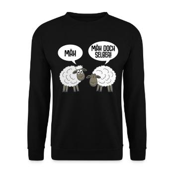 Schaf lustig Schafe - Unisex Pullover - Schwarz - Vorne - Alina (178cm) & Michal (187cm)