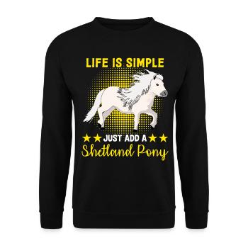 Shetland Pony Riding Shetland Pony Shetty - Unisex Sweatshirt - black - Front - Alina (178cm) & Michal (187cm)