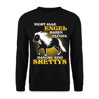 Shetty Shetland Ponys Pferd Shetlandpony - Unisex Pullover - Schwarz - Vorne - Alina (178cm) & Michal (187cm)