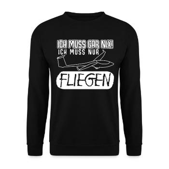 Segelflug Segelflugzeug Segelfliegen - Unisex Pullover - Schwarz - Vorne - Alina (178cm) & Michal (187cm)