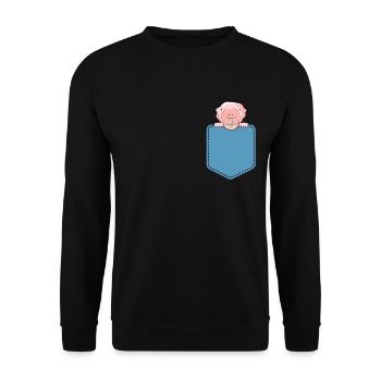 Naked mole in shirt pocket - Unisex Sweatshirt - black - Front - Alina (178cm) & Michal (187cm)
