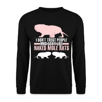 Naked Mole Rats Nacktmull - Unisex Pullover - Schwarz - Vorne - Alina (178cm) & Michal (187cm)