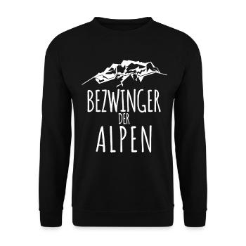 Alpenüberquerer Alpenüberquerung E5 - Unisex Pullover - Schwarz - Vorne - Alina (178cm) & Michal (187cm)