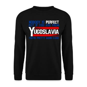 Yugoslavia proverbe blague Yougoslavie - Sweat-shirt Unisexe - noir - Devant - Alina (178cm) & Michal (187cm)