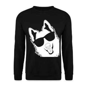 Chien de berger blanc avec lunettes de soleil - Sweat-shirt Unisexe - noir - Devant - Alina (178cm) & Michal (187cm)