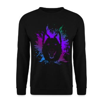White Shepherd - Unisex Sweatshirt - black - Front - Alina (178cm) & Michal (187cm)