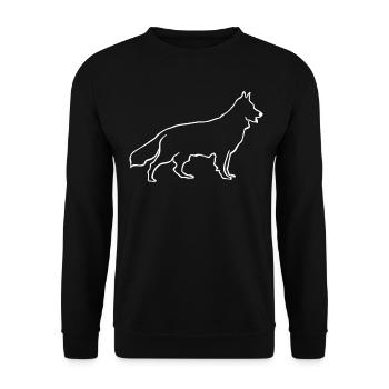Chiens de berger Lignes chiens de berger blanc - Sweat-shirt Unisexe - noir - Devant - Alina (178cm) & Michal (187cm)