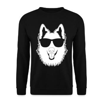Chien de berger drôle chien de berger blanc - Sweat-shirt Unisexe - noir - Devant - Alina (178cm) & Michal (187cm)