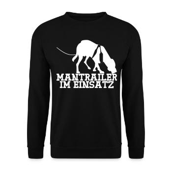 Mantrailing Mantrailer im Einsatz - Unisex Pullover - Schwarz - Vorne - Alina (178cm) & Michal (187cm)